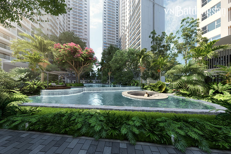 Khu hồ bơi theo tiêu chuẩn resort 5 sao trong lòng khu căn hộ Lavita Thuan An. Ảnh phối cảnh: Hưng Thịnh Land.