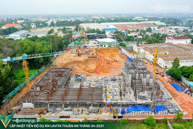 H&igrave;nh ảnh thi c&ocirc;ng tổng thể dự &aacute;n Lavita Thuận An th&aacute;ng 04/2021