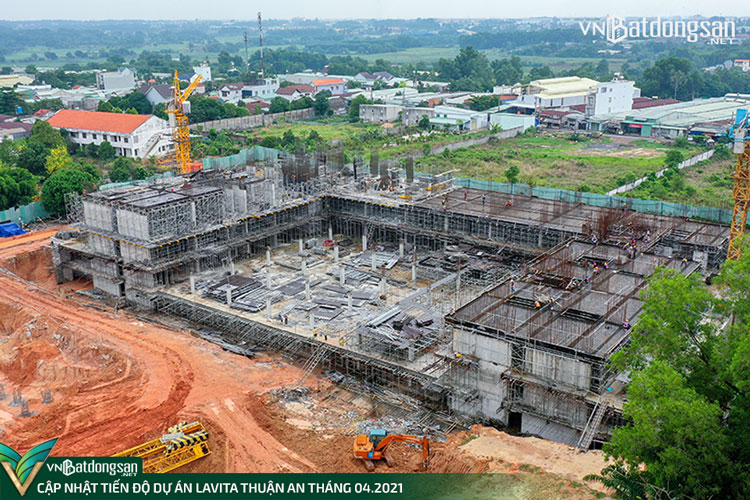 H&igrave;nh ảnh thi c&ocirc;ng Block C v&agrave; Block D dự &aacute;n Lavita Thuận An - th&aacute;ng 04/2021